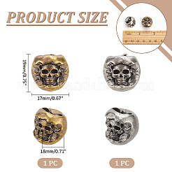 2Pcs 2 Colors Brass EDC European Beads&nbsp;FIND-NB0004-99