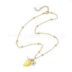 6Pcs 6 Styles Resin Fruit Pendant Necklaces&nbsp;NJEW-JN05204
