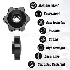 20Pcs PP Plastic & Brass Plum Blossom Handle Nut&nbsp;DIY-SP0007-12