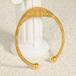 Stylish 304 Stainless Steel Spring Wire Cuff Bangles&nbsp;XA6036-2