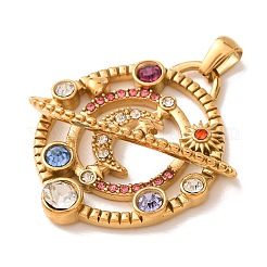 304 Stainless Steel Rhinestone Pendants&nbsp;RB-CBA9A37-03G-A