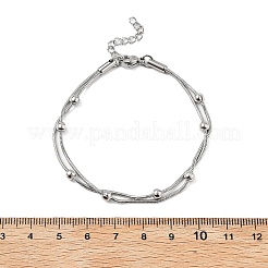 304 Stainless Steel Satellite Chains Multi-strand Bracelets for Men Women&nbsp;BJEW-Q038-11P