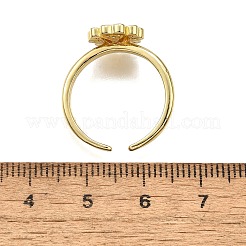 Brass Micro Pave Clear Cubic Zirconia Cuff Rings for Women&nbsp;RJEW-H247-27G
