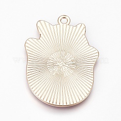 Alloy Enamel Kitten Pendants&nbsp;X-ENAM-O035-04G
