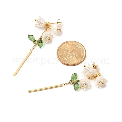 Plastic with Brass Dangle Stud Earrings for Women&nbsp;EJEW-TA00575