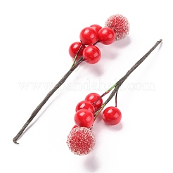 Foam Artificial Christmas Berries with Branch&nbsp;DIY-B019-02B