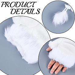 1 Pair Suede Fabric Fingerless Gloves&nbsp;AJEW-CY0002-16B