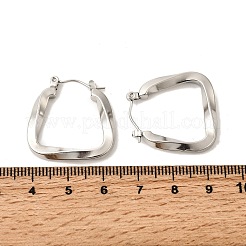 Non-Tarnish 304 Stainless Steel Trapezoid Hoop Earrings for Women&nbsp;EJEW-P202-05P