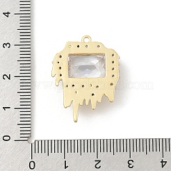 Brass Micro Pave Cubic Zirconia Pendants&nbsp;KK-E791-25G