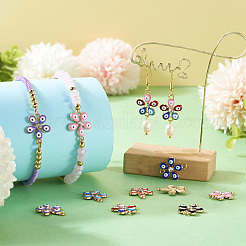 28Pcs 7 Colors Alloy Enamel Connector Charms&nbsp;ENAM-TA0001-87