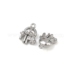 Brass Micro Pave Cubic Zirconia Pendants&nbsp;KK-K407-17P