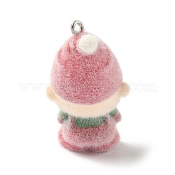 Christmas Flocky Opaque Resin Pendants&nbsp;FIND-A058-01A