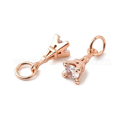 Brass Micro Pave Cubic Zirconia Charms&nbsp;ZIRC-G133-04RG-1