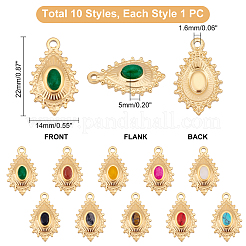 10Pcs 10 Colors 304 Stainless Steel Pendants&nbsp;STAS-UN0036-13