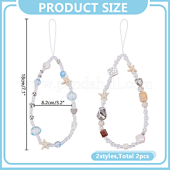 Synthetic Turquoise & Acrylic & Glass Mobile Straps&nbsp;HJEW-AR00026