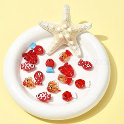 14Pcs 7 Styles Painted Glass Beads&nbsp;LAMP-FS0001-64