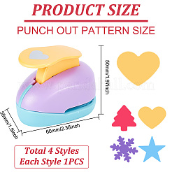 4Pcs 4 Colors Plastic Craft Punch for Scrapbooking & Paper Crafts&nbsp;TOOL-FG0001-11