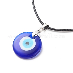 3Pcs 3 Size Lampwork Evil Eye Pendant Necklaces Set with Waxed Cords for Women&nbsp;NJEW-JN03954