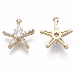Brass Micro Pave Cubic Zirconia Pendants&nbsp;KK-R130-032-NF