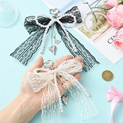 ABS Plastic Imitation Pearl & Polyester Pendant Decorations&nbsp;HJEW-YW00468-01