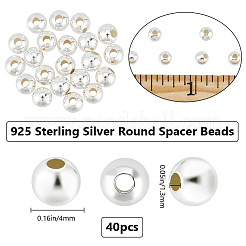 40Pcs 925 Sterling Silver Beads&nbsp;STER-BBC0005-99