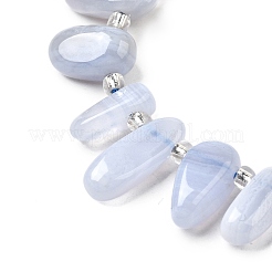 Natural Blue Lace Agate Spike Slice Beads Strands&nbsp;G-NH0046-B01-01