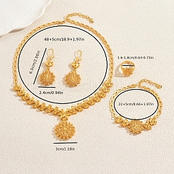 Vintage Alloy Hollow Flower Bracelets & Earrings & Necklaces & Rings Sets for Women&nbsp;AC4894