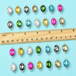 28Pcs 7 Colors Alloy Glass Links/Connectors&nbsp;GLAA-FS0001-93