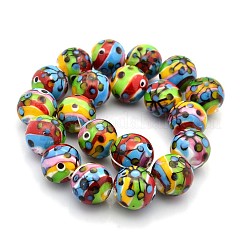 Multi-Color Handmade Lampwork Round Beads&nbsp;X-LAMP-O008-03