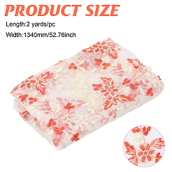 Flower Pattern Polyester Embroidery Lace Fabric&nbsp;DIY-WH0888-199B