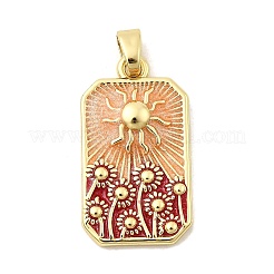 Rectangle with Sun Brass Pendants&nbsp;KK-C134-35G
