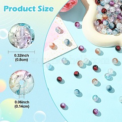 100Pcs Transparent Crackle Glass Bead Strands&nbsp;GLAA-YW0004-46A