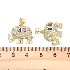Brass Pave Cubic Zirconia Pendants&nbsp;KK-U009-02A-G