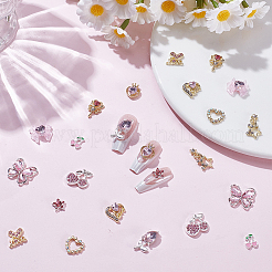 24Pcs Resin & Zinc Alloy Rhinestone Cabochons&nbsp;MRMJ-SP0001-42