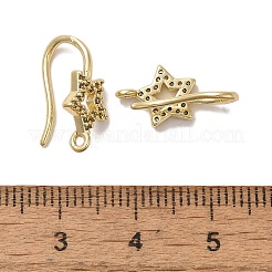 Rack Plating Brass Micro Pave Clear Cubic Zirconia Earring Hooks&nbsp;KK-A231-08G