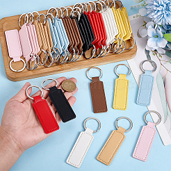48Pcs 6 Colors PU Leather Keychains&nbsp;KEYC-PH0002-23