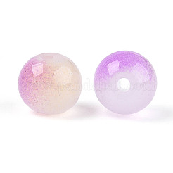 Spray Painting Imitation Jade Glass Beads&nbsp;GLAA-L046-8mm-03B