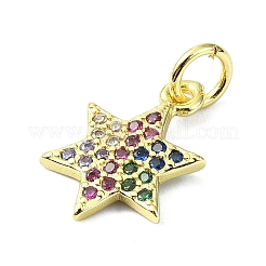 Brass Micro Pave Colorful Cubic Zirconia Pendants&nbsp;KK-H475-19G-11