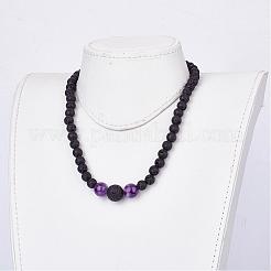 Natural Amethyst Beaded Necklaces & Stretch Bracelets Jewelry Sets&nbsp;SJEW-JS00918-05