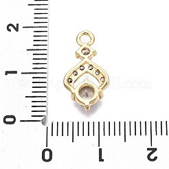 Brass Micro Pave Cubic Zirconia Pendants&nbsp;KK-T070-48G