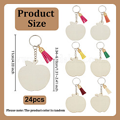 24Pcs Wood Keychain&nbsp;KEYC-OC00009