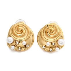 304 Stainless Steel Clear Cubic Zirconia Stud Earrings&nbsp;EJEW-R020-05G-03
