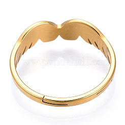 Ion Plating(IP) 304 Stainless Steel Wing Adjustable Ring for Women&nbsp;LS-RJEW-T027-10G