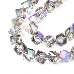 Electroplate Transparent Glass Beads Strands&nbsp;EGLA-N002-29-C01