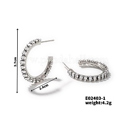 Brass C-Shaped Stud Earrings&nbsp;TQ7593-1
