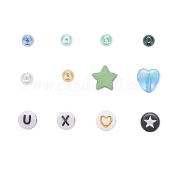 820Pcs Flat Round & Star & Heart Glass/Acrylic Beads&nbsp;DIY-FS0001-48
