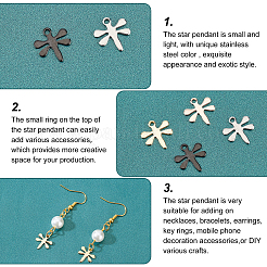 40Pcs 4 Colors 304 Stainless Steel Charms&nbsp;STAS-DC0009-80