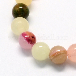 Natural Dyed Green Jade Gemstone Bead Strands&nbsp;G-R273-8mm-01