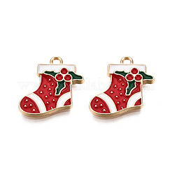 Golden Plated Alloy Enamel Pendants&nbsp;X-ENAM-T009-93-RS