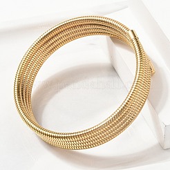 304 Stainless Steel Spring Multi-strand Bangles for Women&nbsp;BJEW-Z086-01G-02